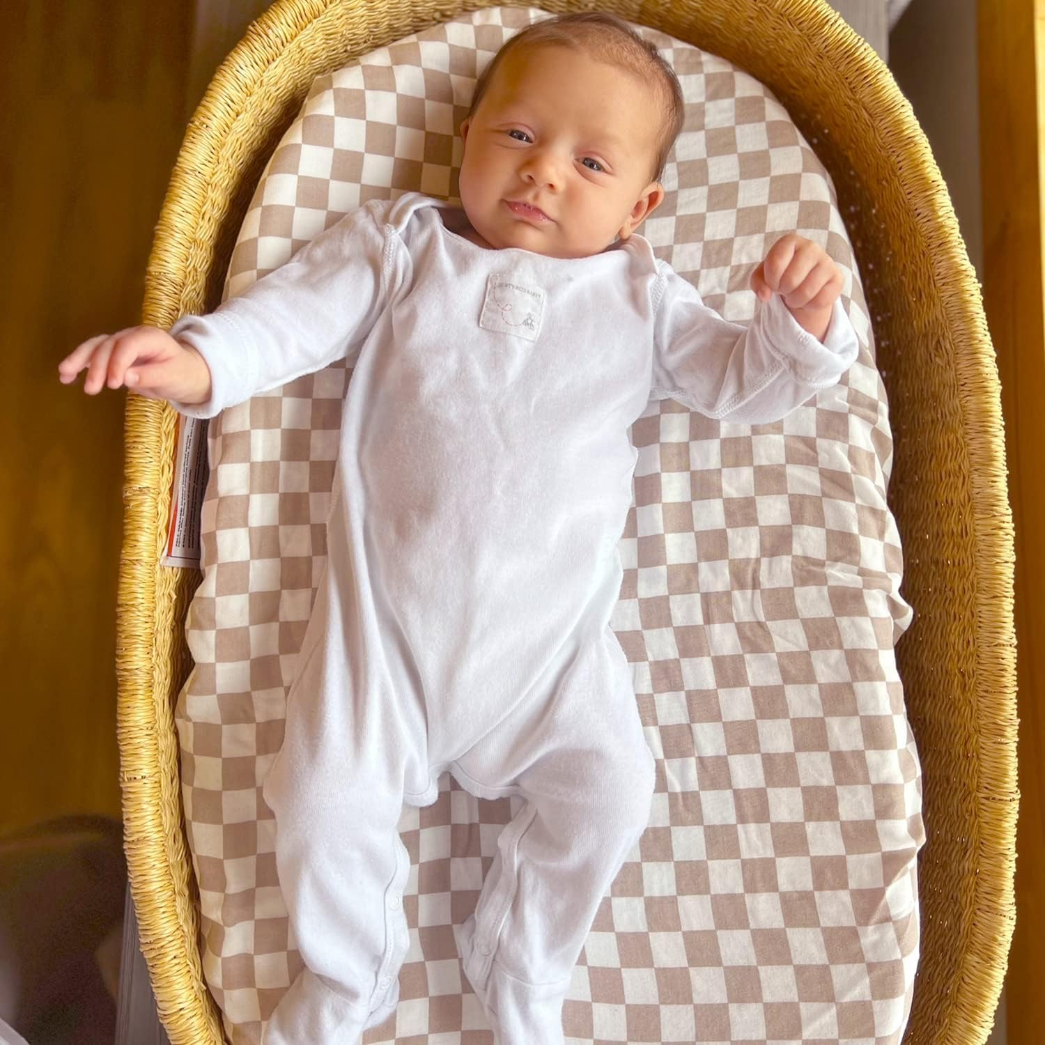 Lifetree Muslin Changing Pad Cover for Baby Girls Boys, 70% Viscose from Bamboo and 30% Cotton, 16"X32" Diaper Change Table Pad Covers, Soft Changing Pad Sheets, Smallcheckered Pattern image number 6