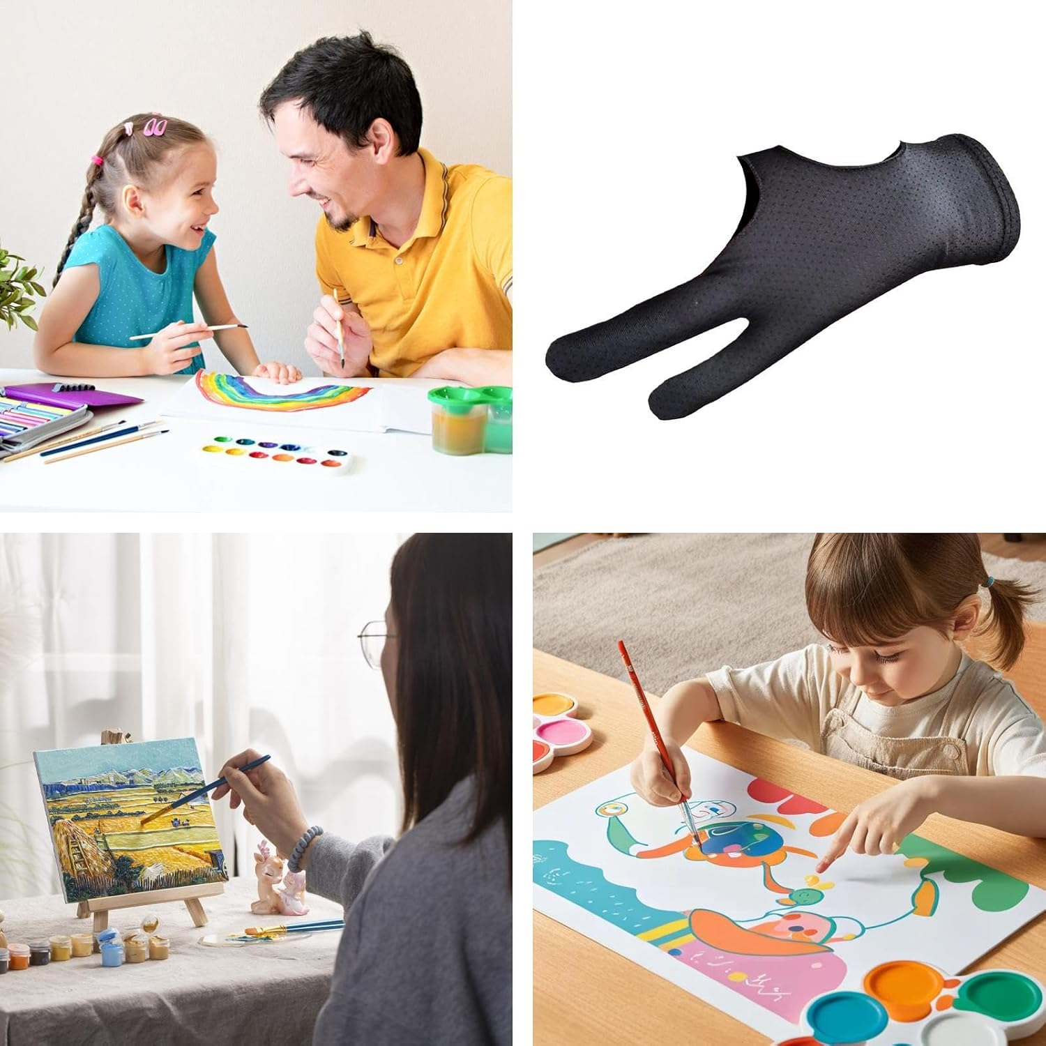 Meindin Digital Drawing Glove,Two-Finger Art Glove for Drawing Tablet - Breathable Accessories Reduces Friction for Crafting Painting Beginners Professionals image number 5