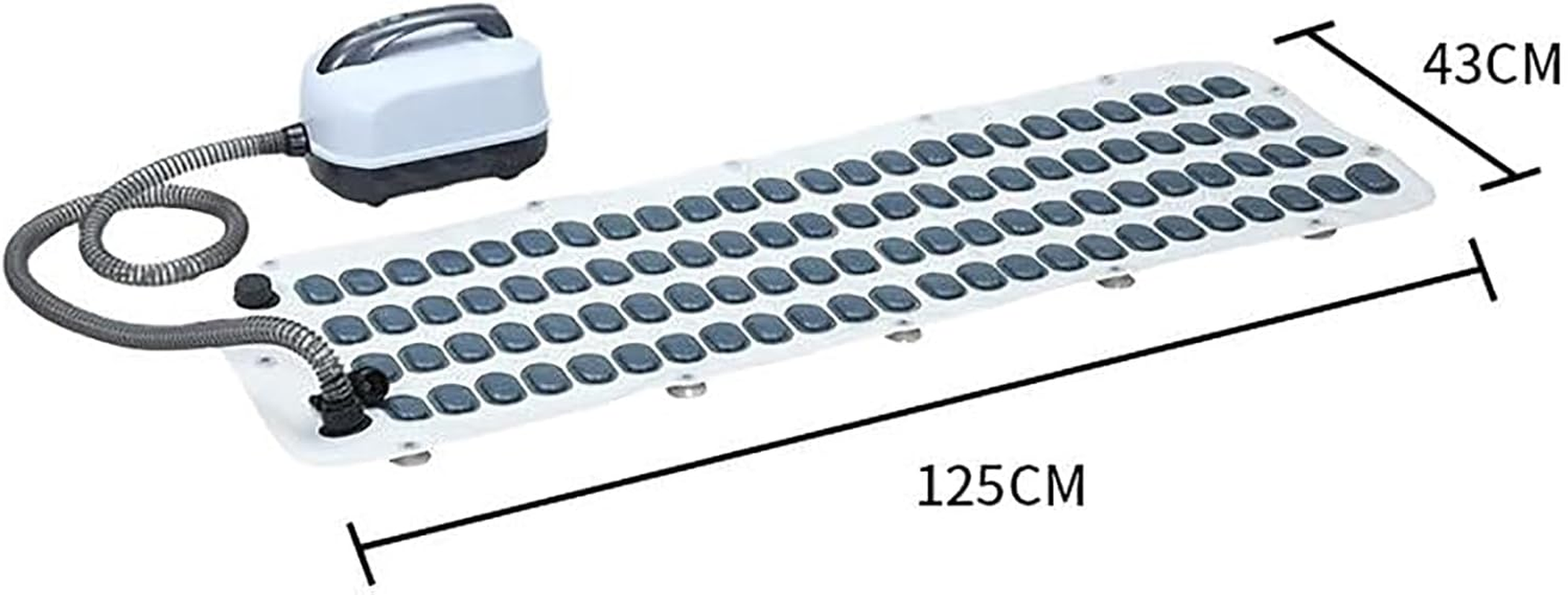 Home Surfing Massage Bath Mat, Non-Slip Bath Mat, 6-Speed Adjustment, with Inflatable Pillow + Remote, Release Tense Muscles, off Automatically, for Most Bathtubs,White