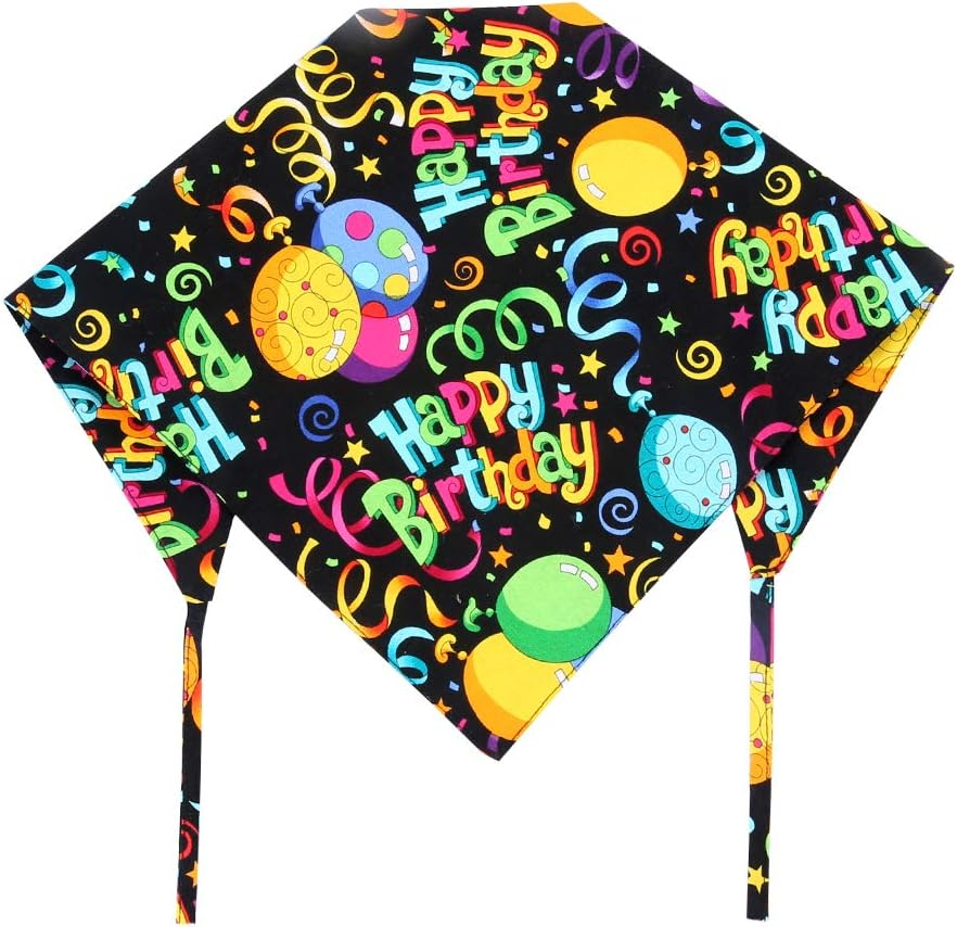 Dog Birthday Bandana Triangle Bibs Scarf Accessories Black Small image number 3