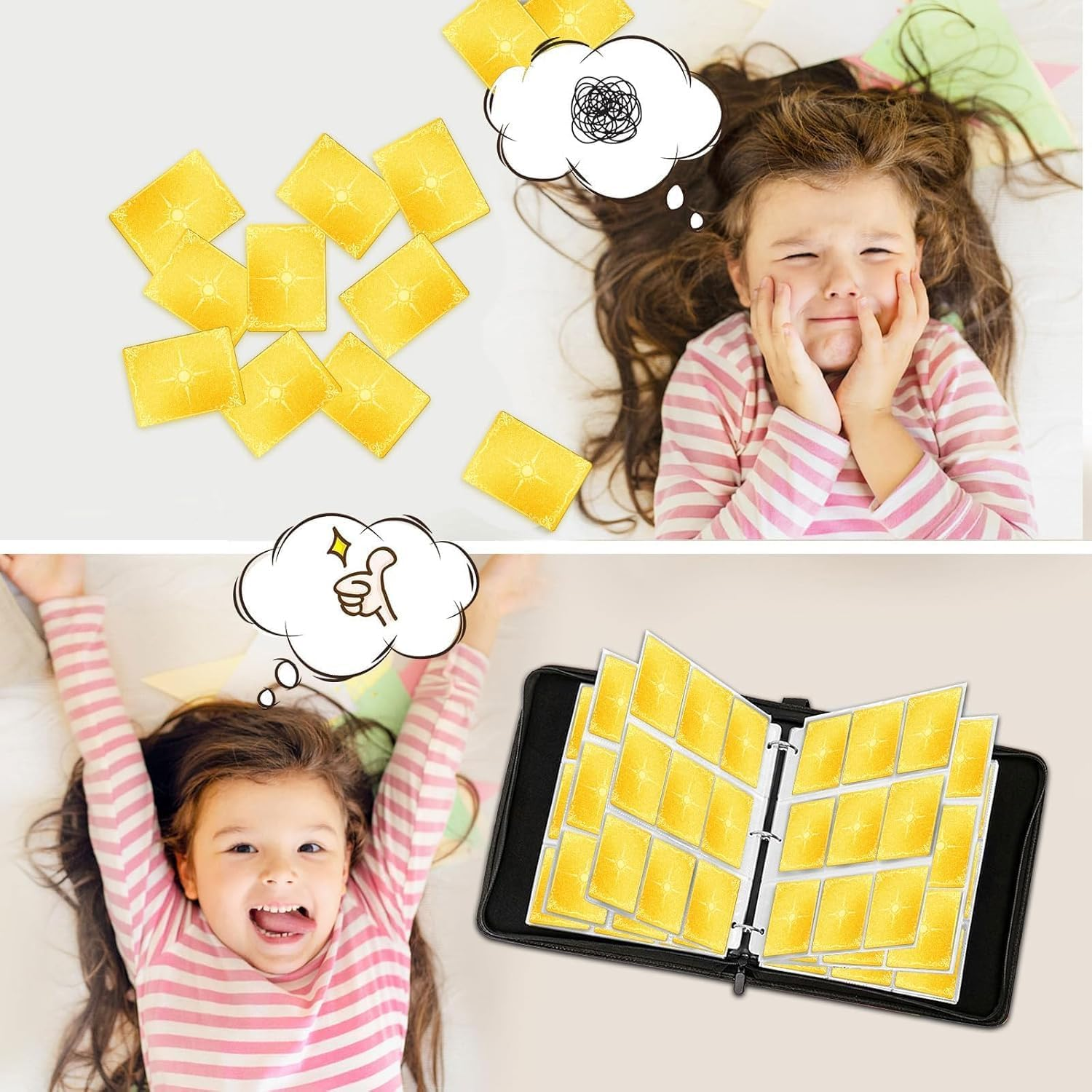 Trading Card Binder, 900 Pockets Card Binder, 9-Poccket Sided Pocket Sports Collectible Trading Card Albums with 50 Removable Sleeves for Basketball Baseball Football Playing TCG Card image number 6