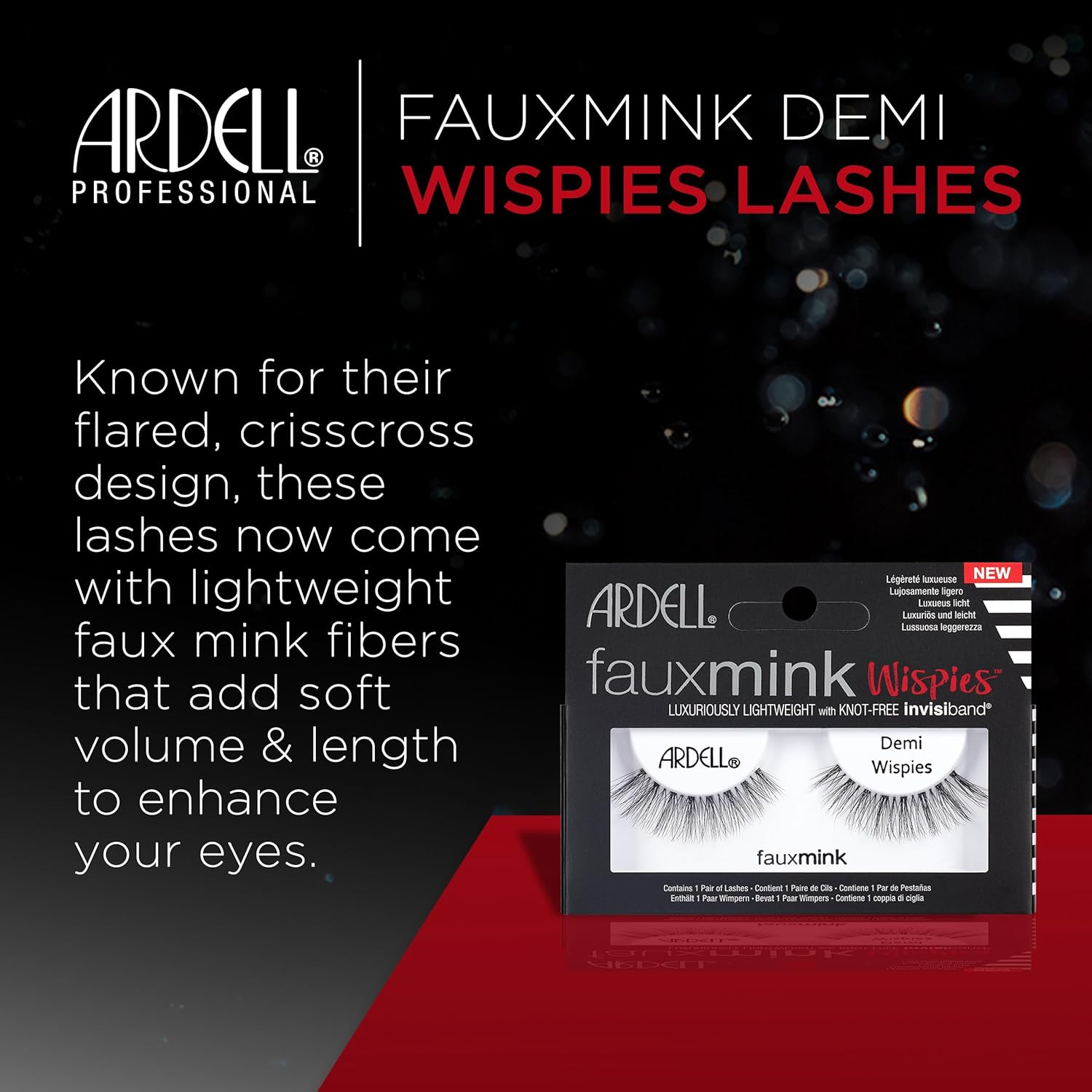 Ardell Faux Mink Wispies Lashes, Demi Black image number 2