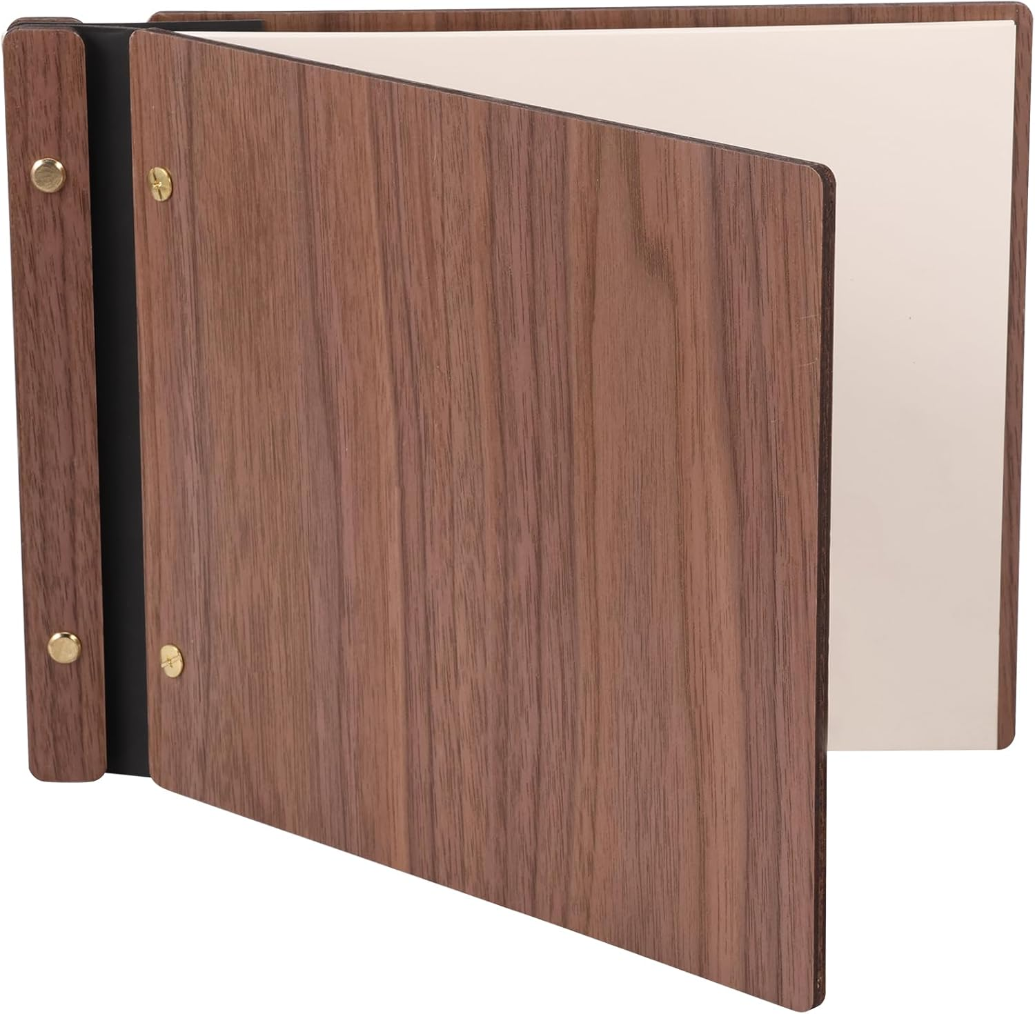 Wooden Photo Album Scrapbook, DIY Photo Wedding Guest Book with 30 Pages for Anniversary Memorial Occasions 28X21.7X1.8Cm (Original Wood Color)