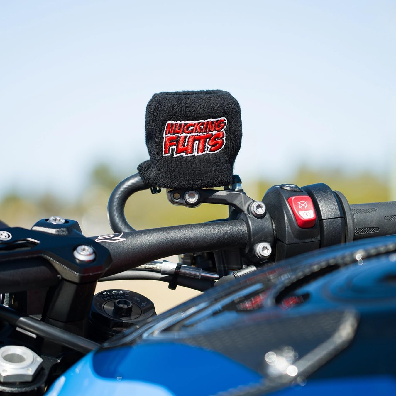 Brake Fluid Reservoir Cover Sock for Motorcycles, Sporbikes and Gifts by Moto Loot (Nucking Futs)