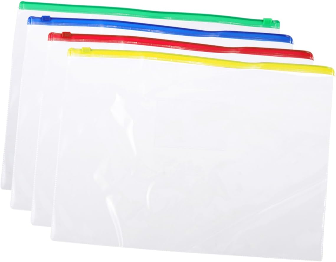 SECFOU 40Pcs PVC Zipper File Bag Pouch Organizer Portable Document Pockets for School Office Travel image number 2