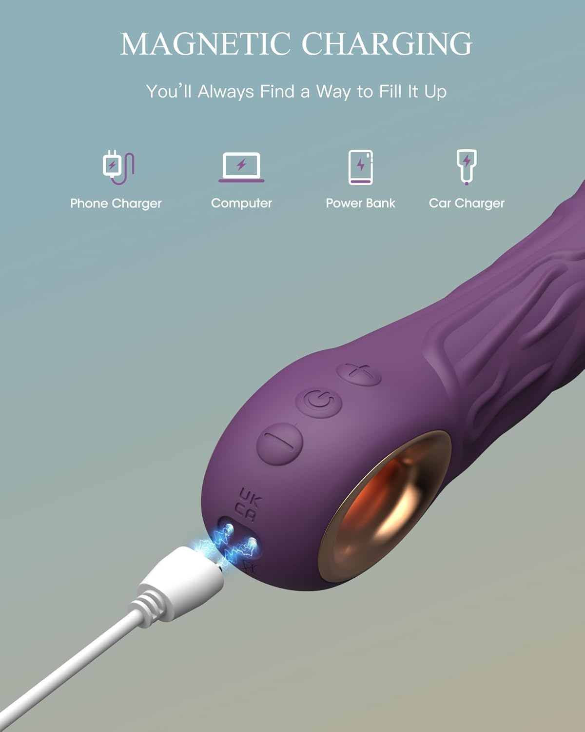 Sex Toys for Women, G Spot Vibrator Dildo with 10 Powerful Vibration Mode Clitoris Stimulator Vibrating Machine, Waterproof Adult Sex Toy for Women or Men (Deep Purple) image number 5