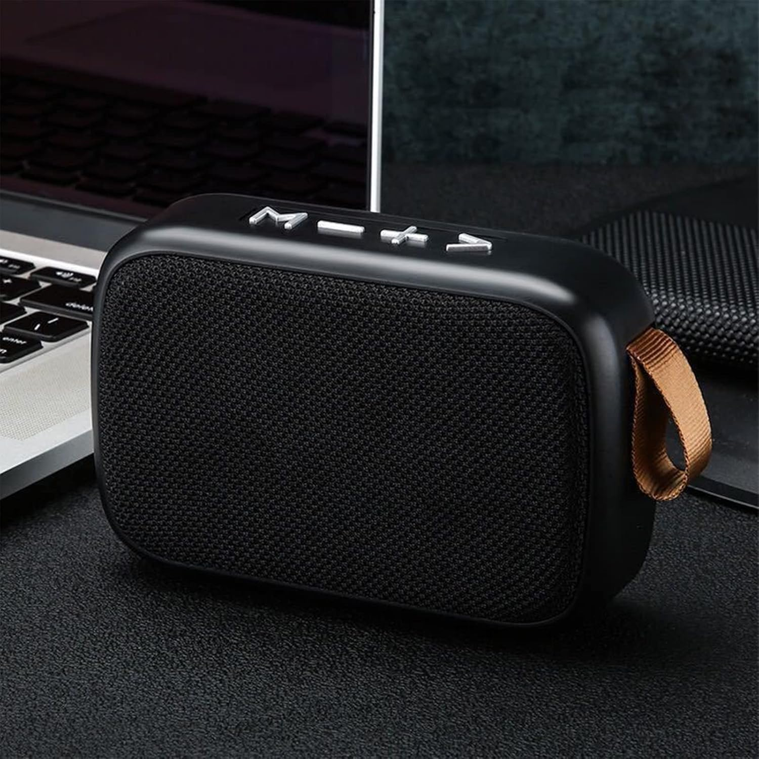 Mini Speaker, Subwoofer, Portable Wireless Speaker with Memory Card Support, Hand Strap, Black image number 1