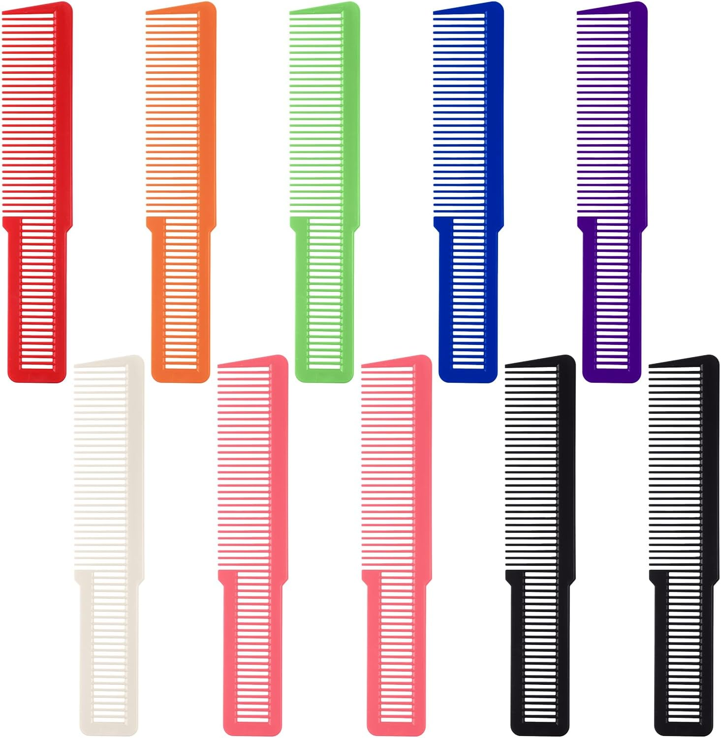 Barber Comb, 10 Pcs Hair Cutting Comb Professional Fine Tooth Clipper Comb Plastic All Purpose Hair Comb Set Hair Styling Tools for Men Women Stylists Home Salon (8 Colors) image number 4