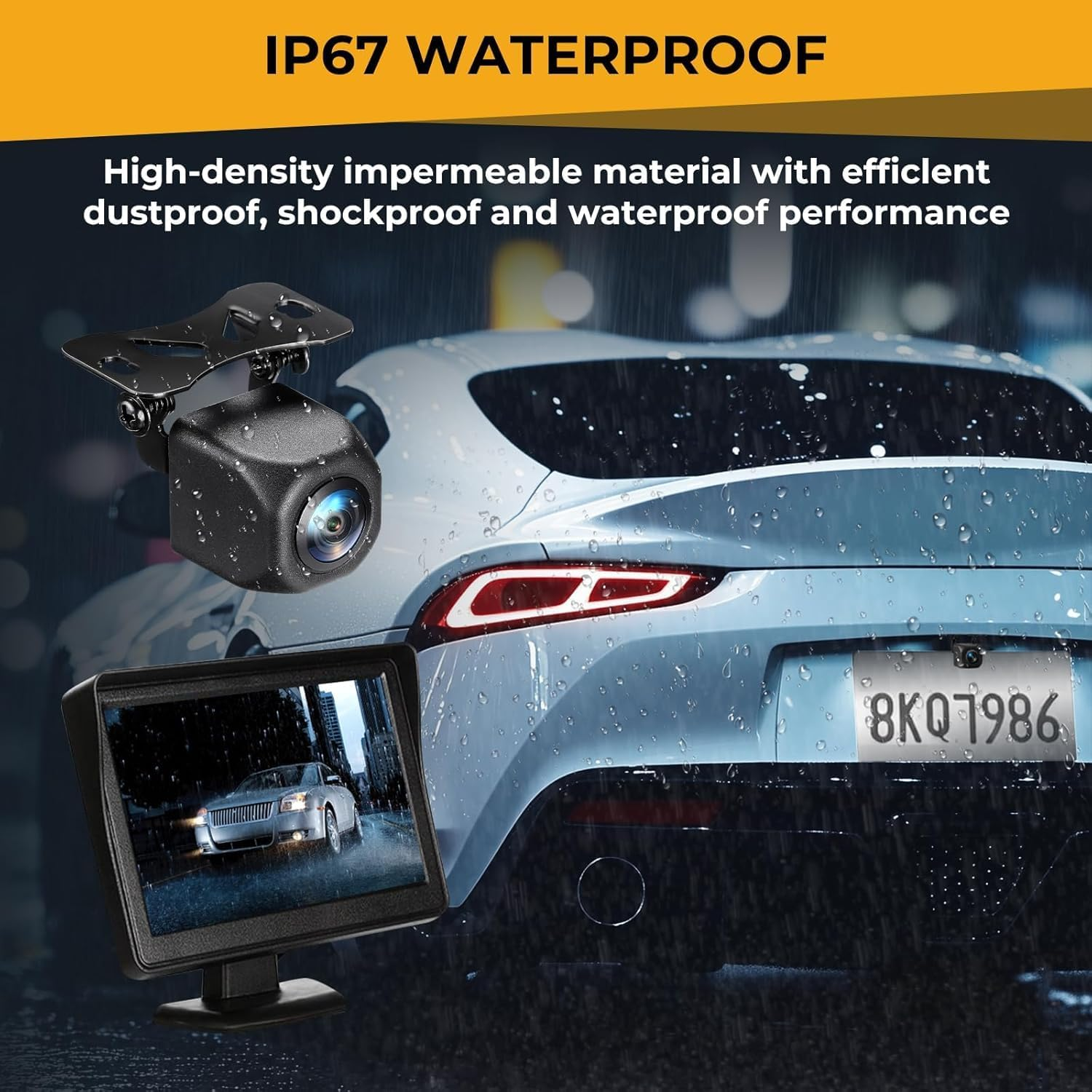 ISINMOTOR AHD 720P Backup Camera,170 Degree Wide Angle Rearview Reversing Camera,Ip67 Waterproof Clear Night Vision Reverse Rear View Camera for Car Vehicle SUV RV image number 4