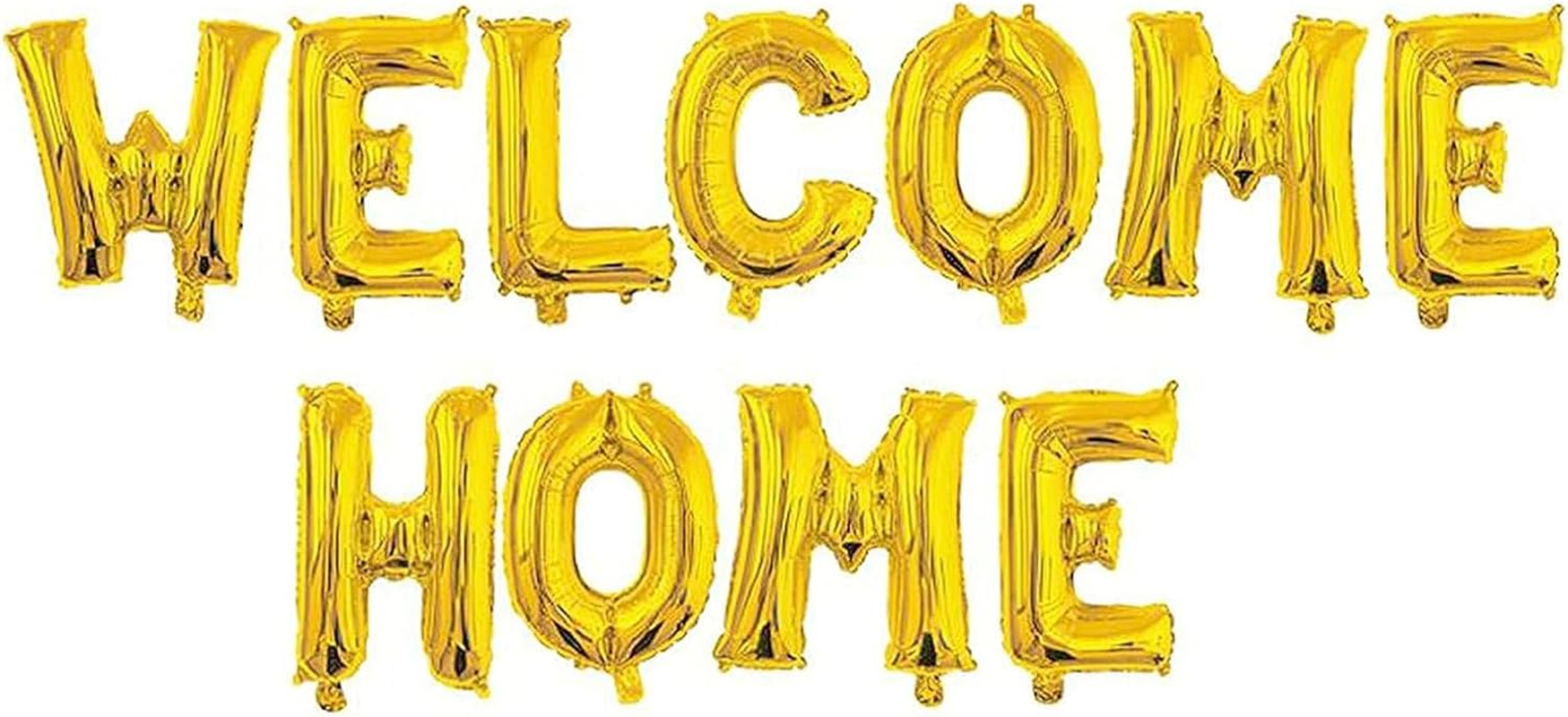 16Inch Welcome Home Balloons Banner Foil Mylar Balloon for Home Party Supplies Deployment Return Decorations (Gold) image number 4