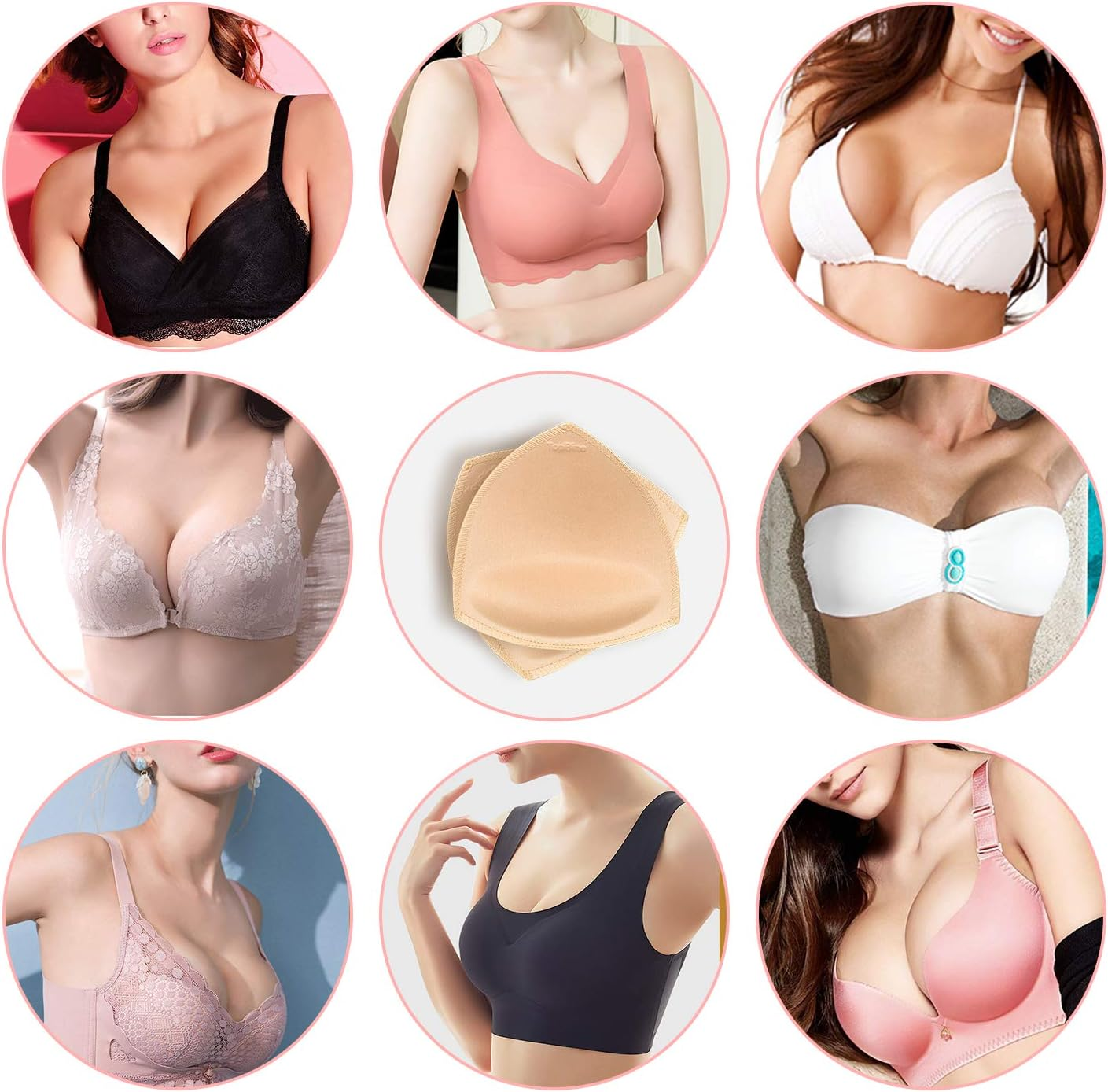 Topbine Bra Pads, Bra Padding, Removable Sports Bra Pads, Used for Swimwear and Bikinis image number 3