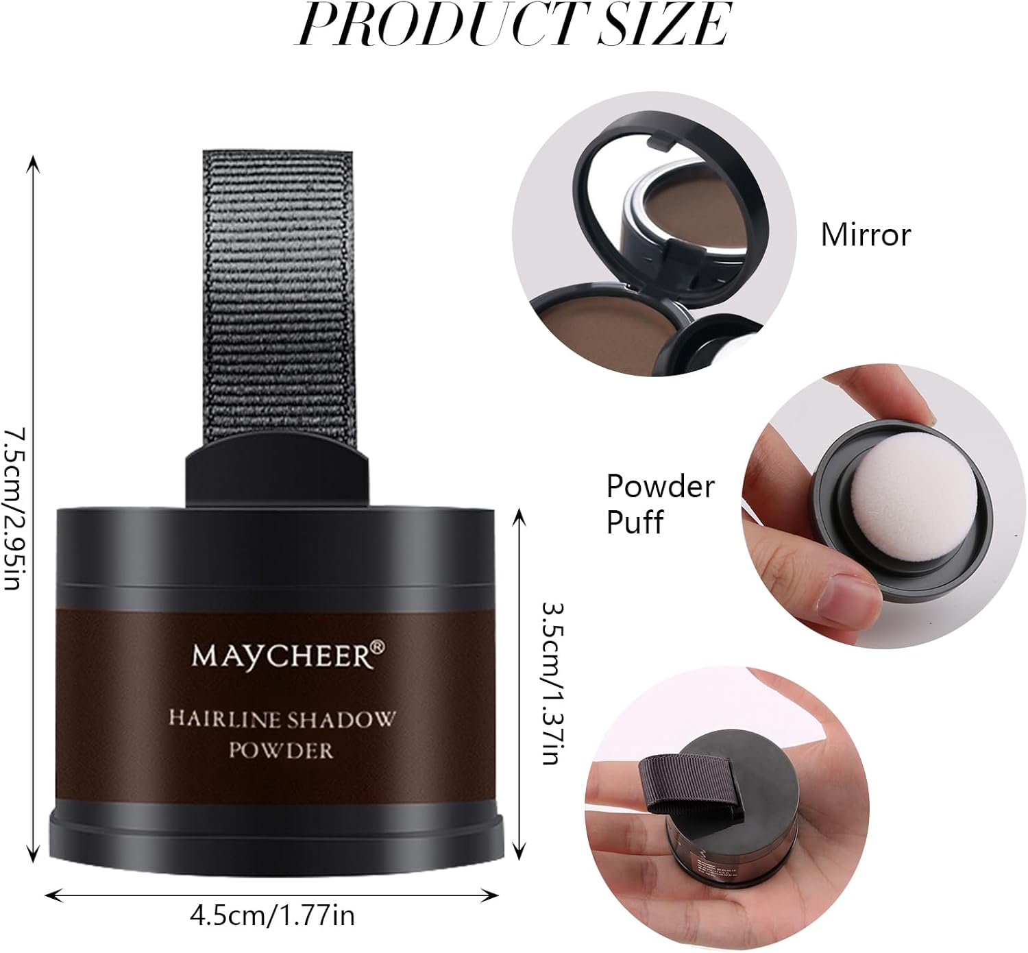 Hair Root Touch up Powder, Instant Hairline Powder for Thin Hair Loss Cover Up, Waterproof Sweatproof Formula Full Coverage Concealer for Instant Results Hair Products for Women Men (Dark Brown) image number 5