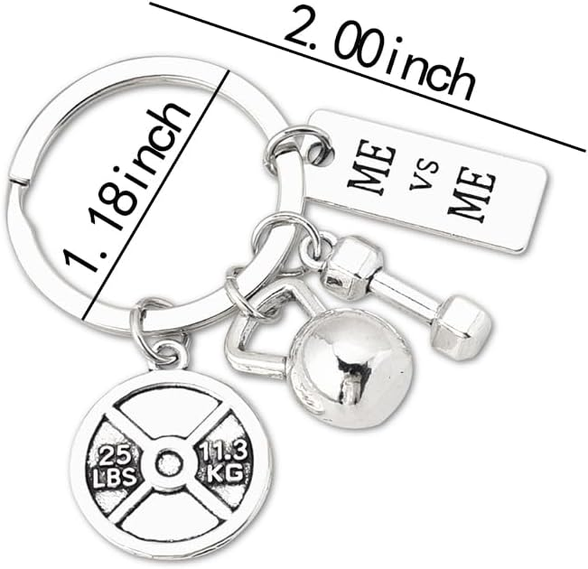 Inspirational Fitness Gifts Workout Keychain for Men Women Dumbell Kettlebell Kering Charms for Sports Lover Gym Gifts for Trainer Christmas Birthday Gifts for Family Friend image number 5