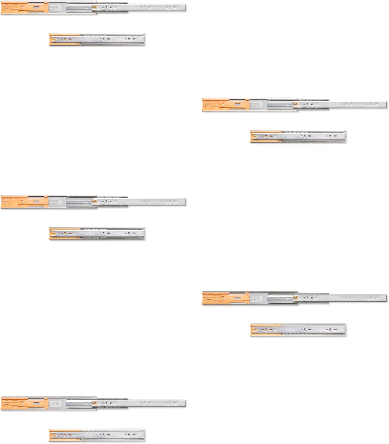 Emuca - Ball Bearing Drawer Slides 45X300Mm (1,77X,11,8 Inch), Set of 5 Pairs of Full Extension Drawer Runners with Soft Closing image number 1