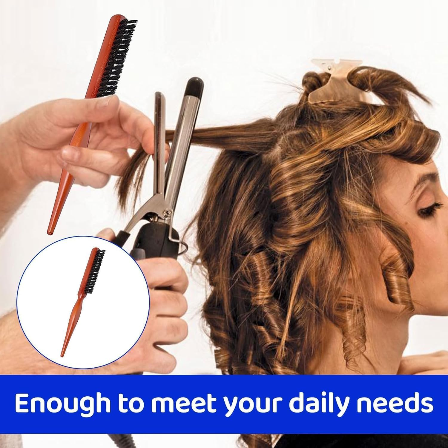 Boar Bristle Brush Slick Back Teasing Bristle Hair Brush, 3Pcs Wooden Handle Bristle Slick Back Teasing Boar Bristle Sleek Styling Hair Brushes,Wooden Boar Bristle Teasing Hair Brushes