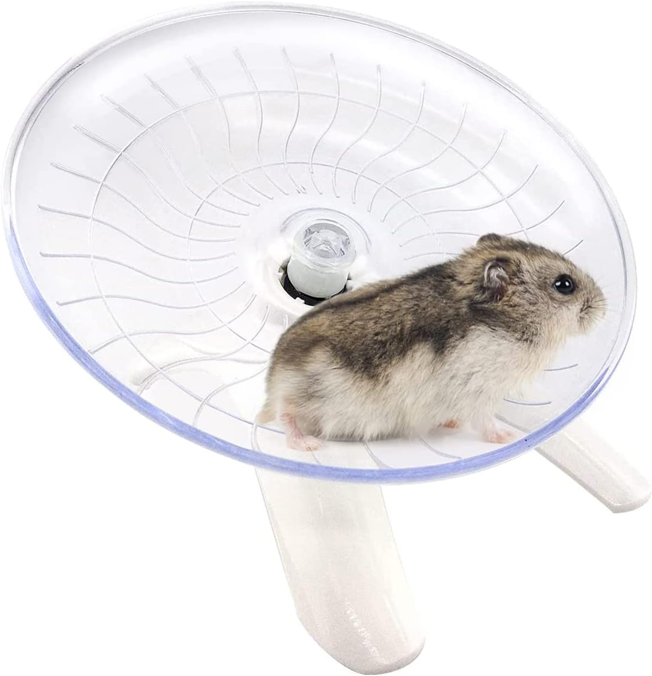 Silent Hamster, Hamster Wheel Toys, Quiet Running Wheel, Hamster Wheel Toy, Quiet Hamster Wheel, Small Animal Wheels, Hamster Wheel for Hamsters, Lgel, Chinchilla, Guinea Pigs, Small Pets (White) image number 3
