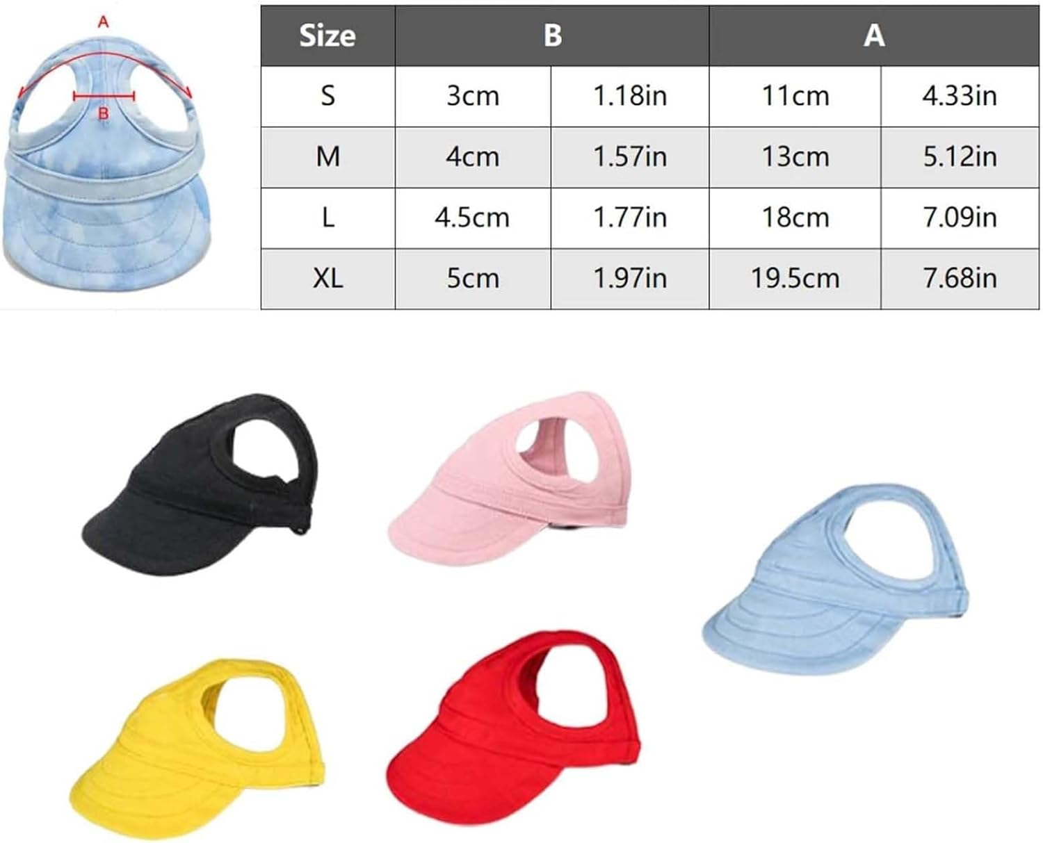 Outdoor Sun Protection Hood for Dogs, Dog Hat Canvas Dog Sun Hat Dog Baseball Cap, Dog Travel Sport Hat, Adjustable Pet Sunbonnet with Ear Holes (XL,I) image number 4