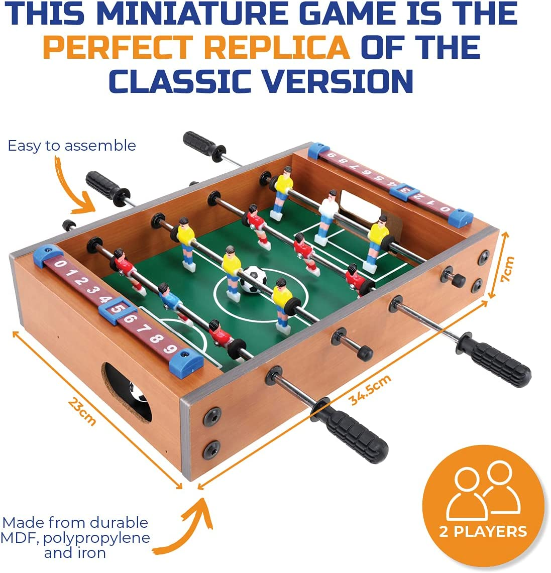 Party Central Football Pro Game Table Top, Bring the Excitement of Football Indoors, Perfect for Family Fun and Game Nights