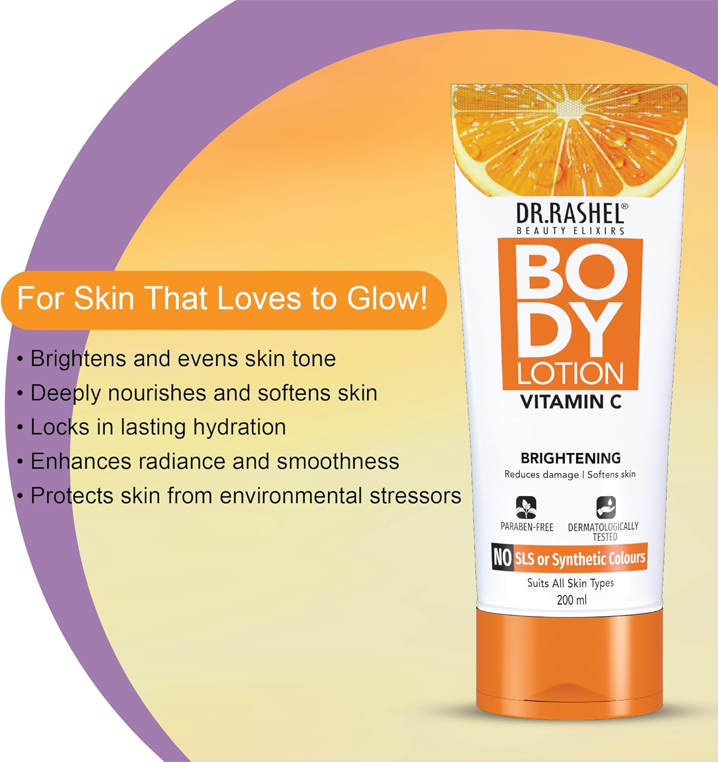 DR.RASHEL Vitamin C Body Lotion for Men & Women (200 ML) image number 1