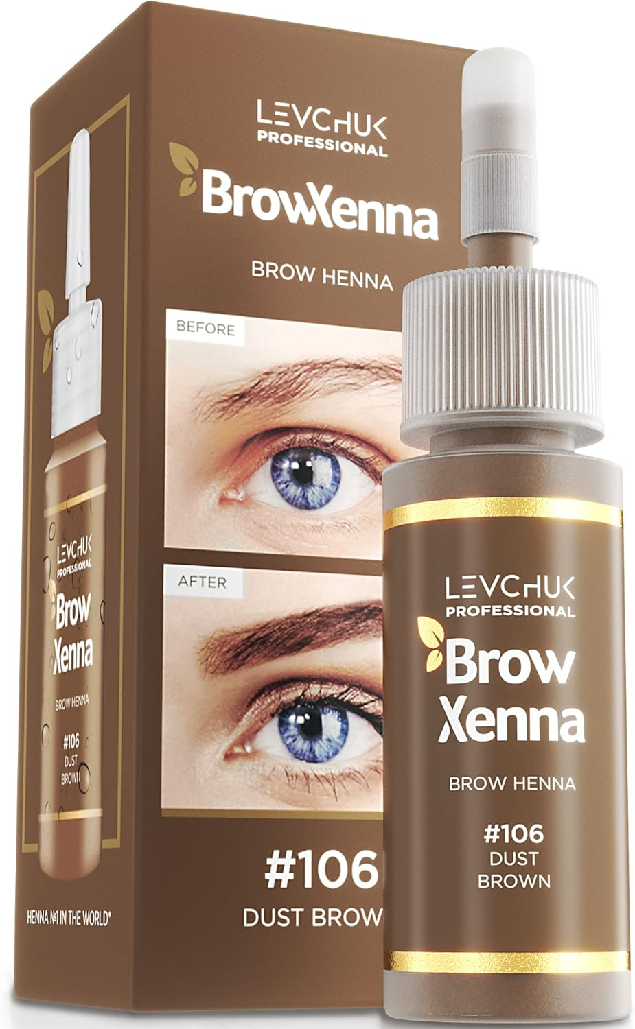 Browxenna Purely Natural Eyebrow Henna to Dye Tint and Stimulate Growth Brows to Make Semi Permanent Waterproof Brow Tint (106) image number 3