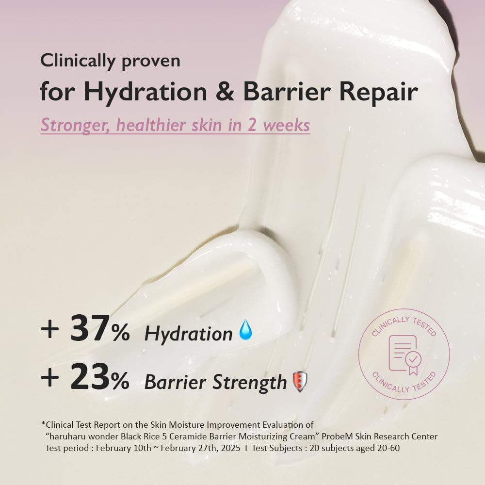HARUHARU Wonder Black Rice 5 Ceramide Barrier Moisturizing Cream, Daily Skin Barrier Care, Long-Lasting Hydration, Soothing & Nourishing, Ceramide Capsules, Korean Skincare 50Ml image number 3