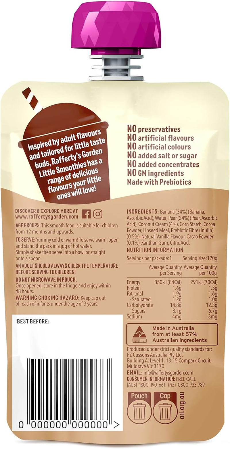 Rafferty'S Garden Coconut Cacao No Added Sugar Little Smoothies for 1-3 Year Old Toddlers 120 G (Case of 6) image number 4