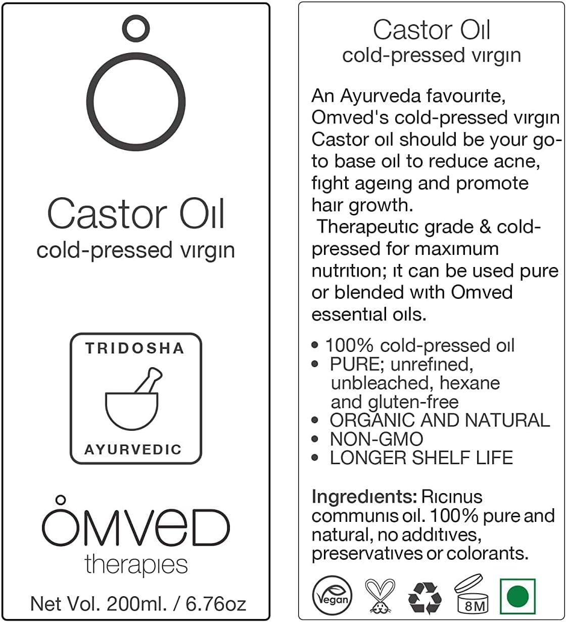 Omved Organic Castor Virgin Oil - Cold Pressed, 200 Ml image number 5