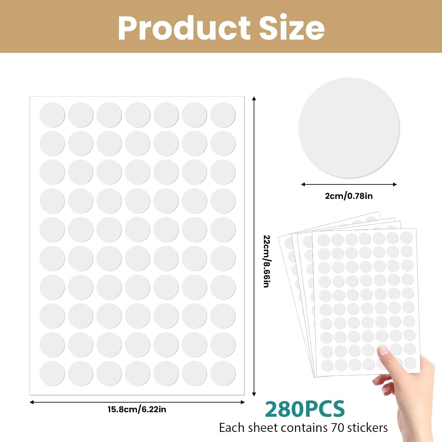280 Pcs Nano Double Sided Dots - 20Mm round Removable No Residue Adhesive, Clear Reusable Glue Dots Tape for Walls, Posters, Photos, Crafts, Party & Home Decor image number 5