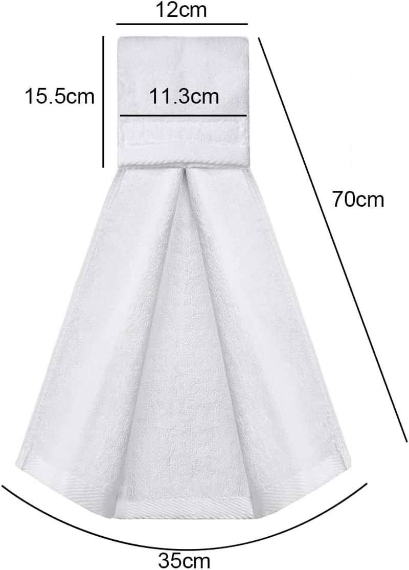 4 Pcs Football Field Towel, Closed Loop Football Accessories Cotton Football Towels Sweat Towels with Hook and Loop Fastener for Stadium, Golf, Gym during Easy to Carry (White) image number 4