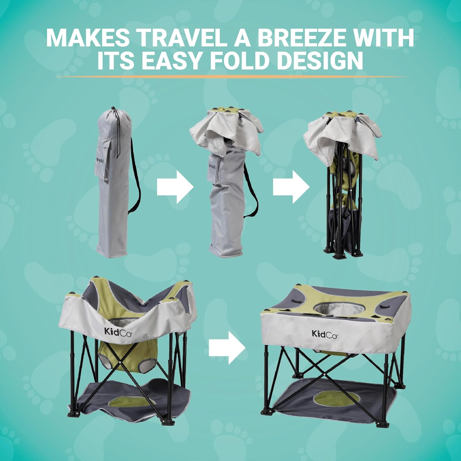 Kidco Gopod Adjustable Height Travel Activity Seat with Cupholder, Pistachio image number 1