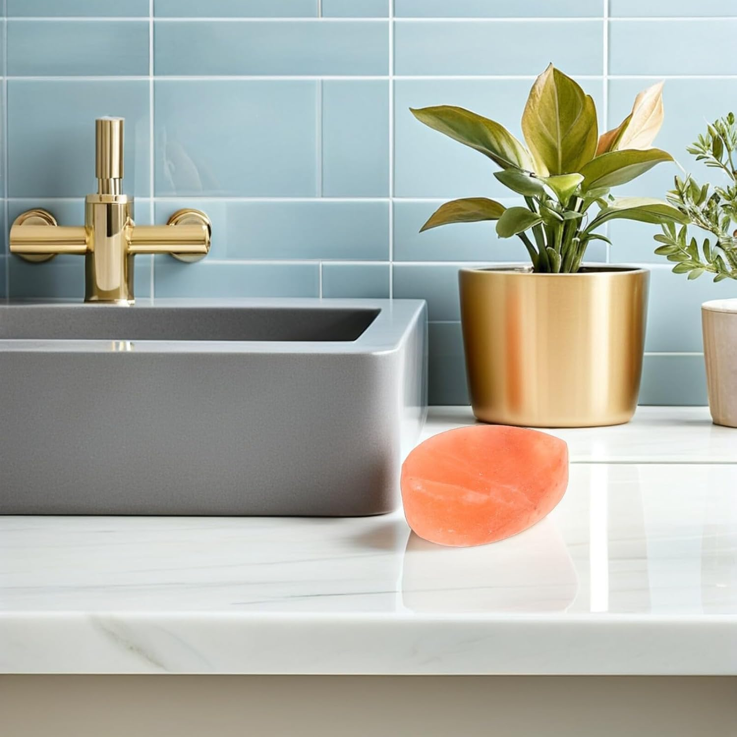 MUSISALY Natural Mineral Salt Soap 2Pcs Hand-Carved Himalayan Salt Massage Stone for Exfoliating Body Care Spa Relaxation image number 5