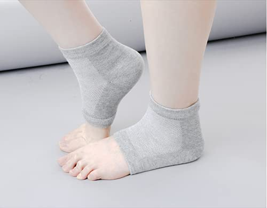 Heel Moisturizing Socks for Cracked Heel Treatmentstop Cracked Heels in Their Tracks Plantar Fasciitis Insert Pad Gel Heel Cushion Silica （ 2 Pairs） image number 2