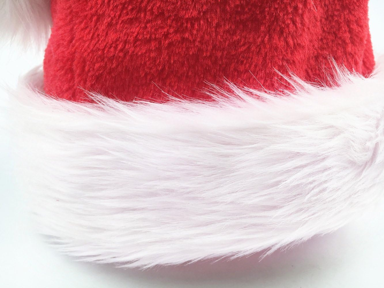 2Pcs Children Christmas Santa Hat,Kids' Double-Layered Luxury Plush Christmas Santa Claus Xmas Cap Hat image number 2