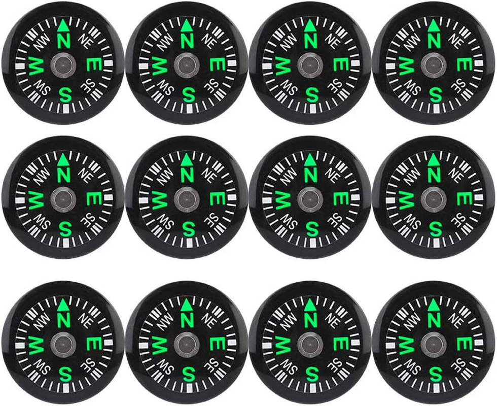 Omabeta 12PCS 20Mm Mini Pocket Oil Filled Compasses for Hiking Camping, Portable and Easy to Read for Beginners and Experts,Stability for Outdoor Activities,20 * 5Mm/0.8 * 0.2Inch image number 1
