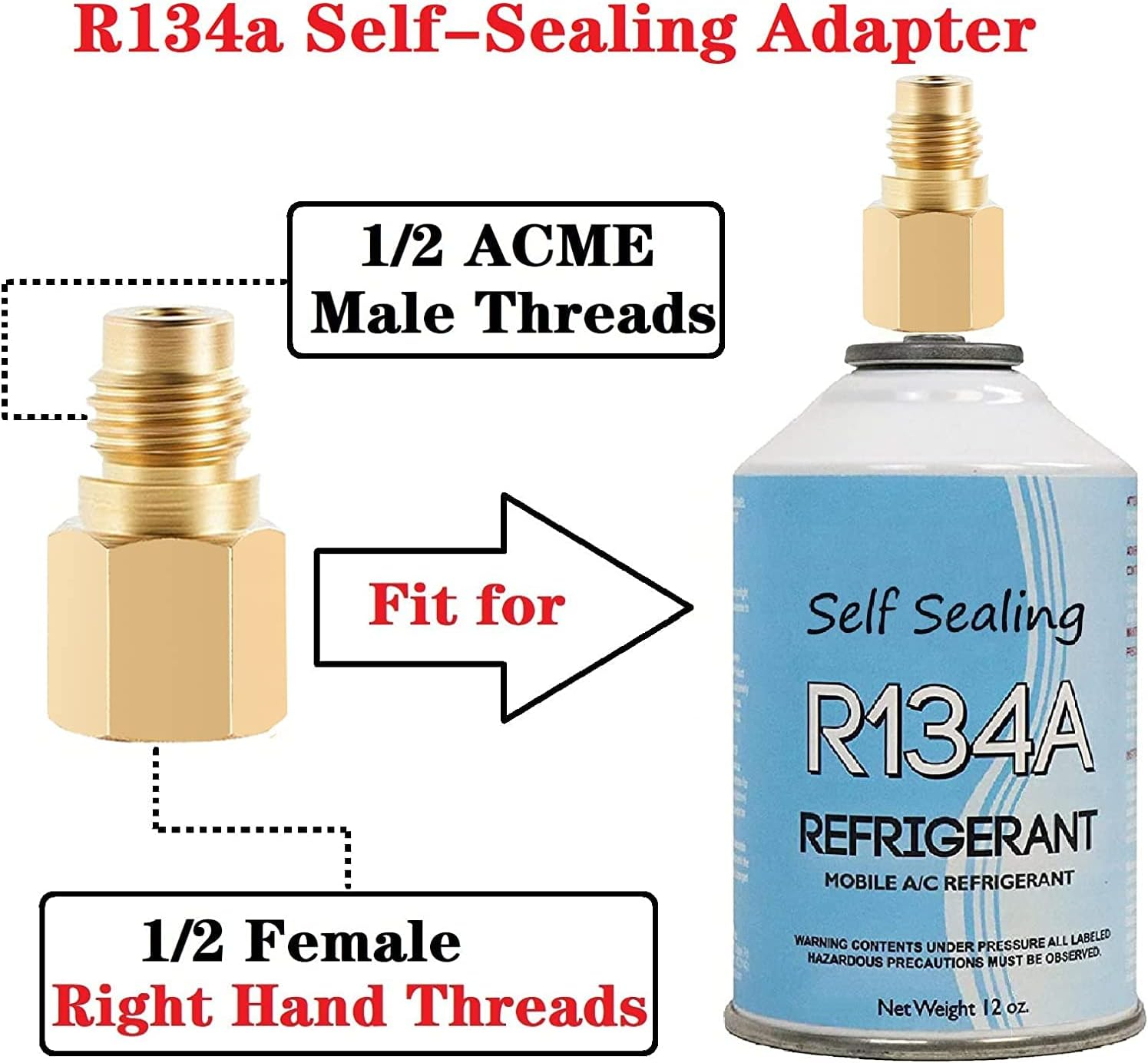 Refrigerator Freon Recharge Hose with Gauge Kit-A/C R134A R12 R22,Universal Retrofit Valve,With BPV31 Bullet Piercing Tap Valve,R134A Self-Sealing Adapter for Home/Car A/C Refrigerant System (5) image number 3