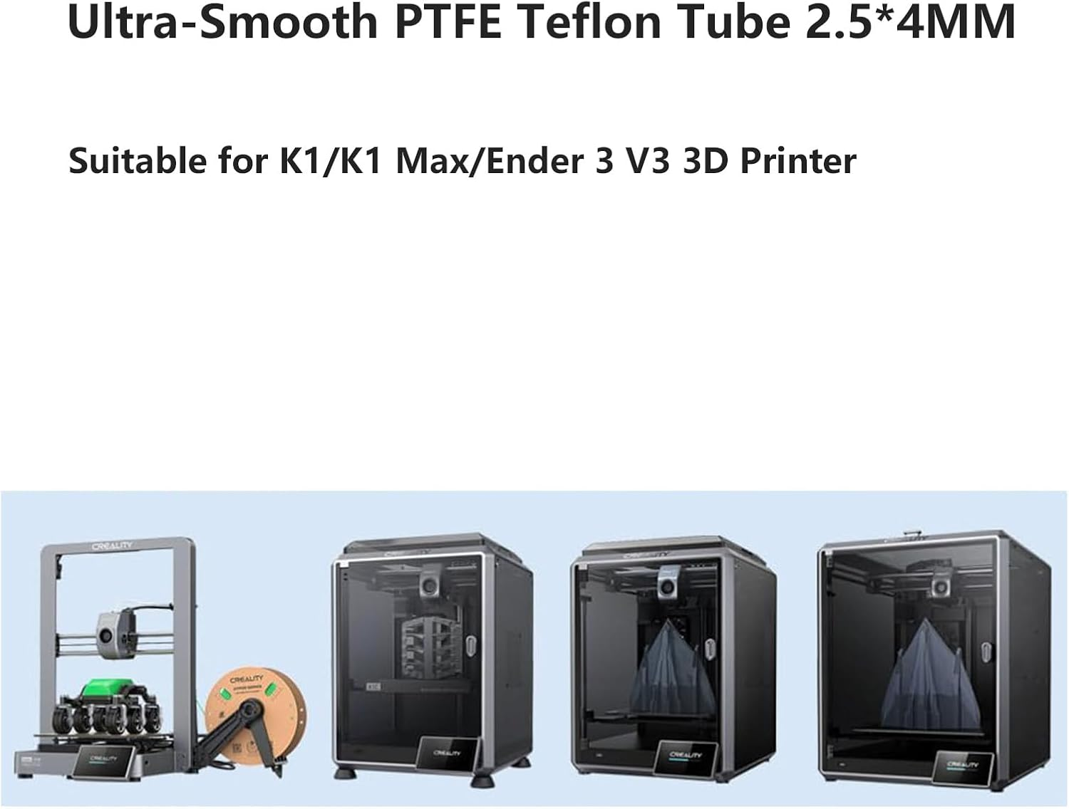 LEOWAY 3D Printer 3M Ultra-Smooth PTFE Teflon Tube 2.5Mm Id/4.0Mm OD with 4Pcs PC4-M10 Pneumatic Connector Fittings for 1.75Mm Filament