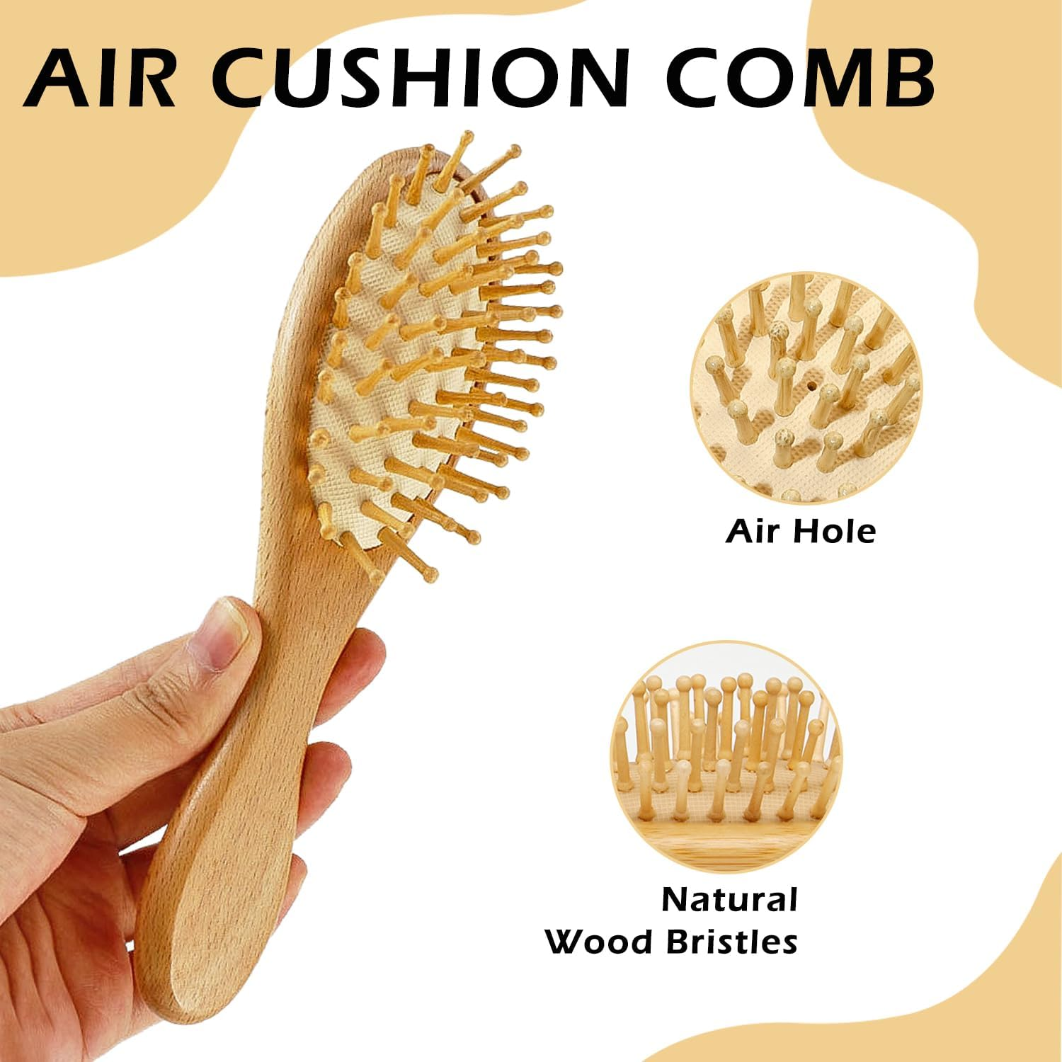 Baby Hair Brush and Comb Set, 4 Pcs Newborn Brushes with Soft Bristle, Natural Goat Hair and Wooden Cradle Cap Comb for Newborns & Toddlers, Newborn Baby Essentials, Perfect Registry Gift image number 4