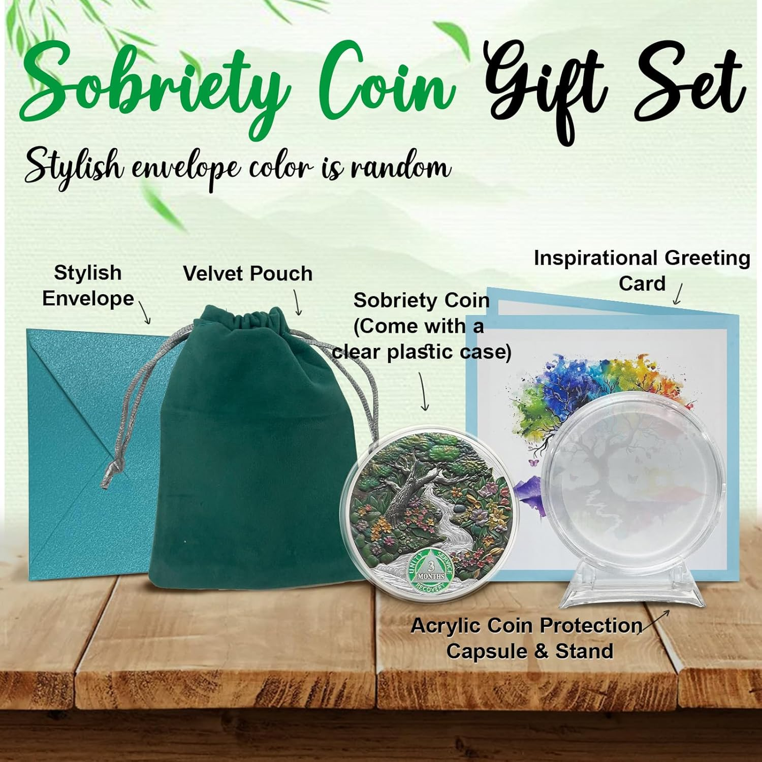 CHURYUML 3 Month Sobriety Coin 90 Day Sobriety Chip Three Month AA Coins Recovery Medallions Sobriety Gifts for Men Women Sober Token Alcoholics Anonymous Gift with Capsule, Display & Card