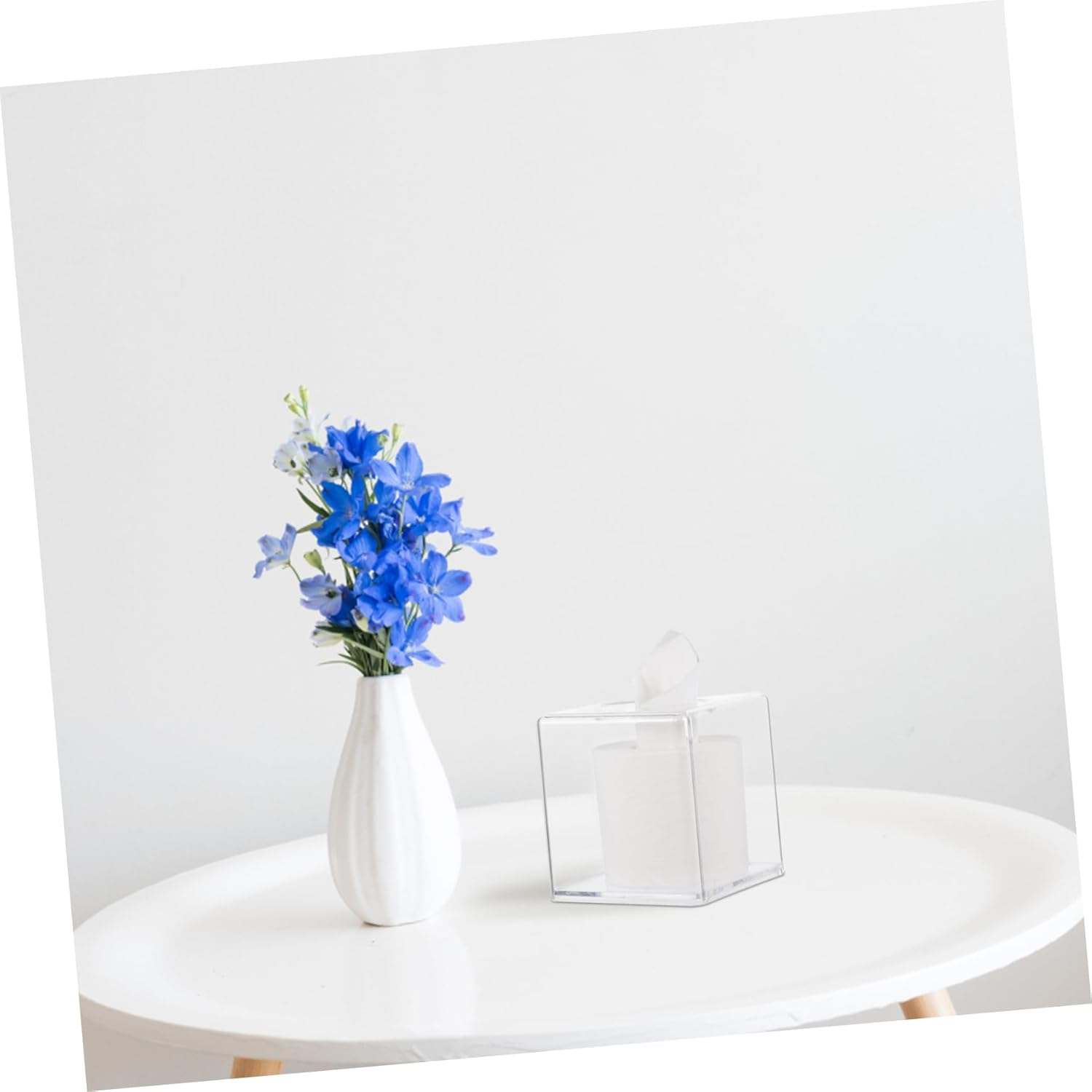 Acrylic Paper Towel Holder Storage Black Tissue Box Cover for Home Office Desk image number 4