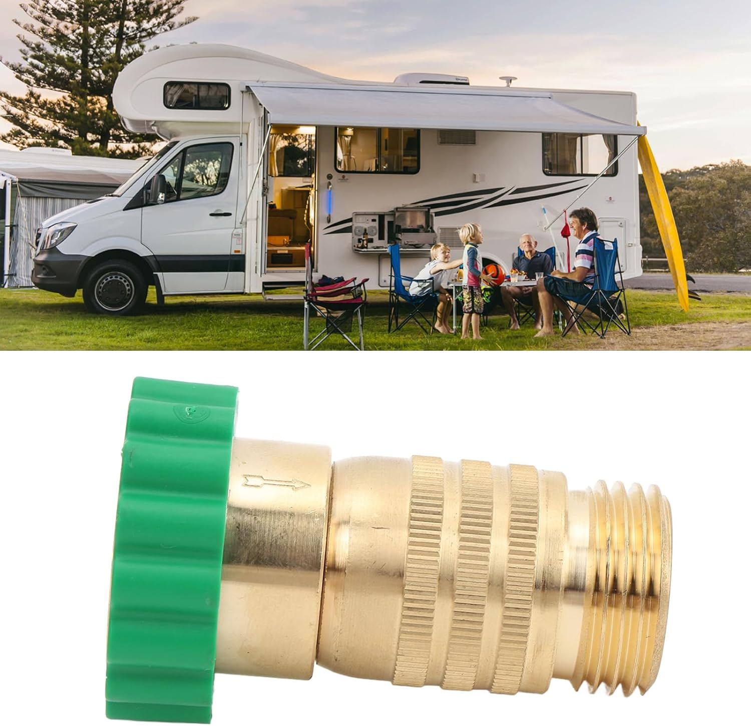 Haofy Inline RV Water Pressure Reducer 50-55 PSI Brass Regulator for Trailer, Enhanced Flow for Camping Vehicle image number 2