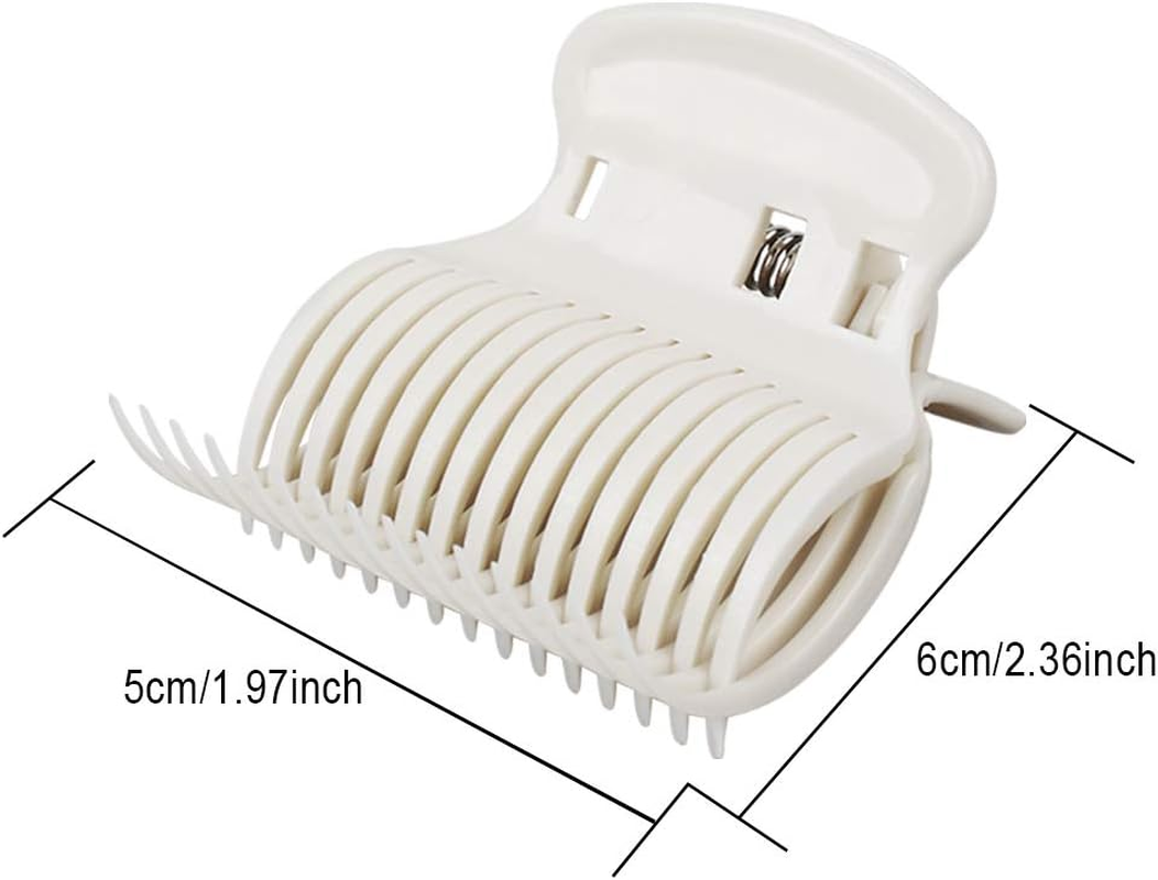 18 Pieces Hot Roller Clips Plastic Hair Curler Claw Clips Roller Clips for Small, Medium, Large and Jumbo Hair Rollers (White) image number 6