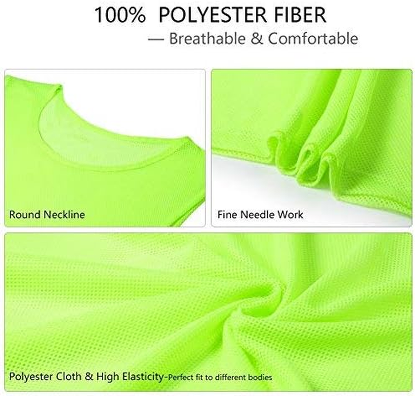 12 Pack Mesh Scrimmage Training Vests Football Vest Breathable Adults Jerseys Bibs for Volleyball Soccer Basketball (Green) image number 2