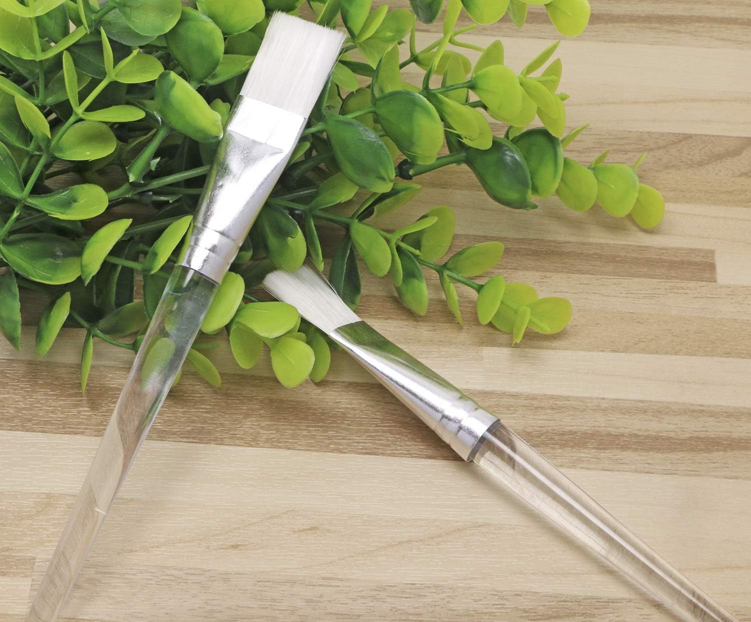 Shapenty Face Mask Brushes Cosmetic Beauty Tool Soft Synthetic Hair Facial Applicator Brush with Acrylic Handle for Eye Mask, Mud Clay Mask, Serum Peel or DIY Needs, 10PCS