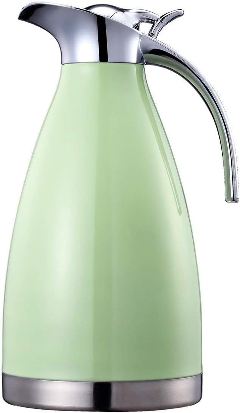 Bonnoces 64 Oz Stainless Steel Thermal Carafe - Double Walled Vacuum Insualted Thermos/Carafe with Lid - Coffee/Tea Carafe Heat & Cold Retention - 2 Liter