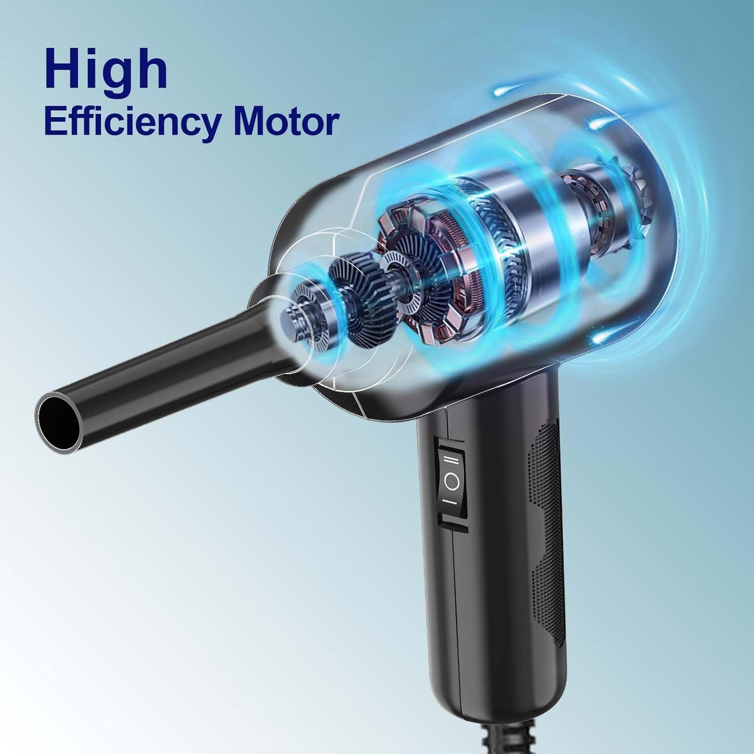 Meudeen Air Duster - Electric Air Blower - 5.74Oz High Power Cleaning for Computer - PC - 2 Gear Compressed Air (Green) image number 4