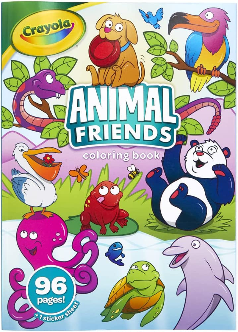 Crayola 96Pg Animal Friends Colouring Book, Hours of Colouring Fun for Kids, Perfect for Rainy Day Activities, Stickers Included image number 4
