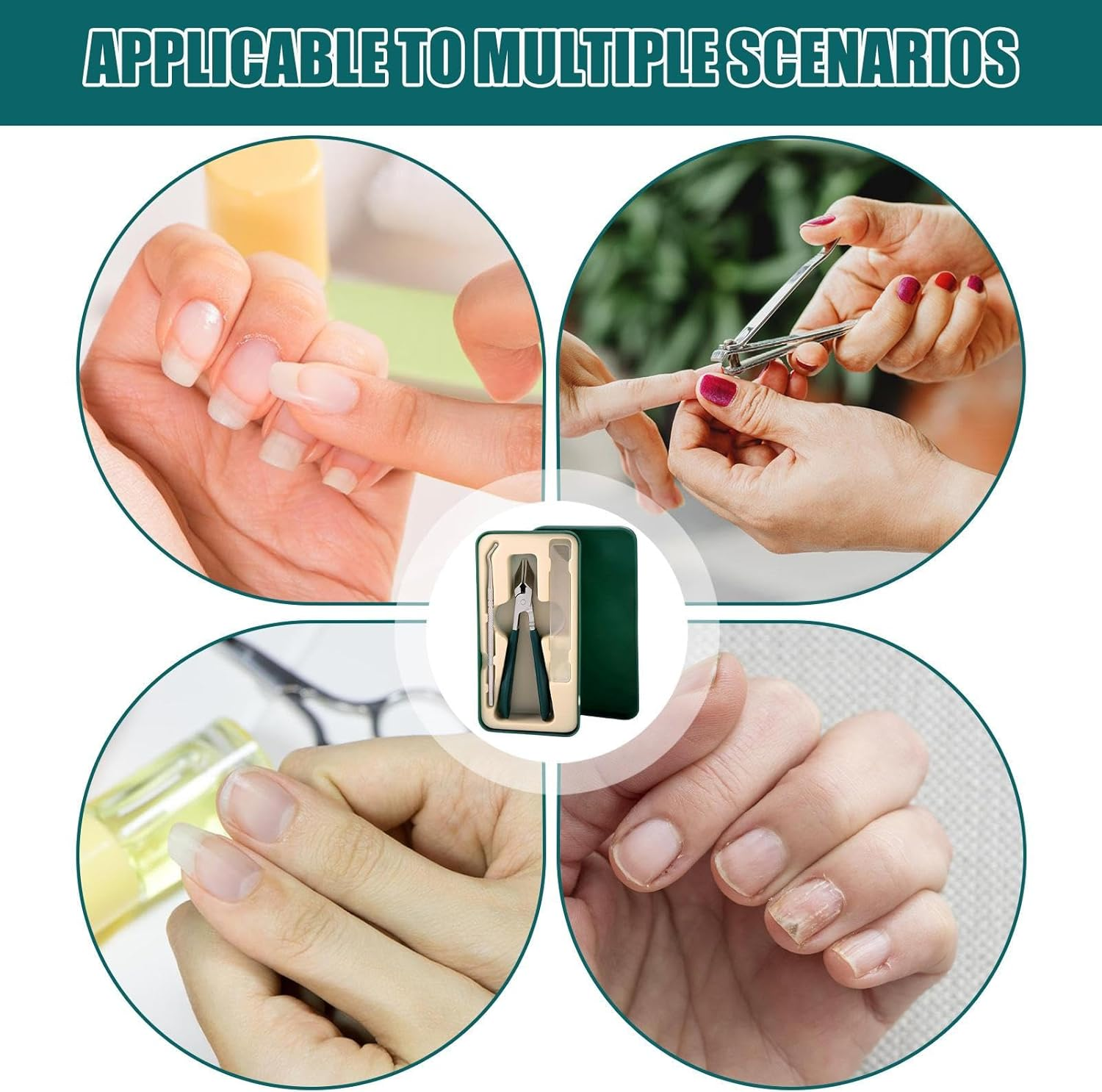 Angled Nail Clippers,Stainless Steel Fingernail Cutter - Portable Anti-Splash Non-Slip Wide Nail Clippers for Salon Home Women Travel Seniors Grooming Kids