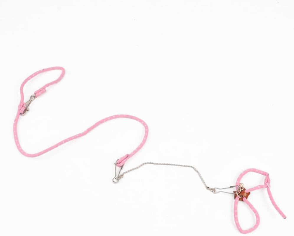 Pet Hamster Harness Hamster Harness Small Animals Harness Rope Adjustable Small Animal Lead for Guinea Pig Bird Parrot Mouse Hamsters Squirrel (Pink, One Size)