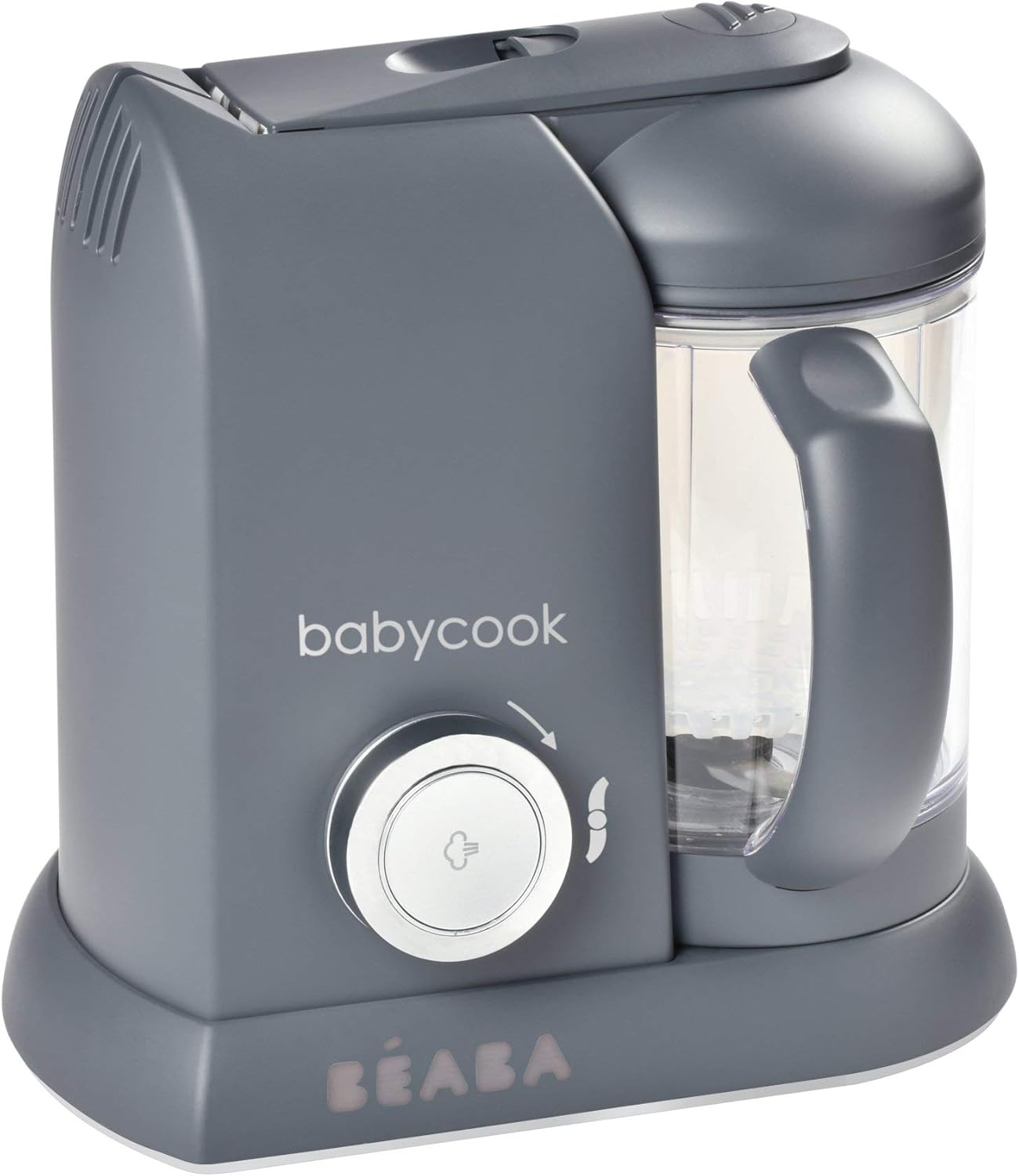 BEABA Babycook Solo Baby Food Maker, 4 in 1 Baby Food Processor, Blender and Cooker Soft Steamer Cooking, Quick Food Diversification for Your Baby, Dark Grey - Grey image number 3