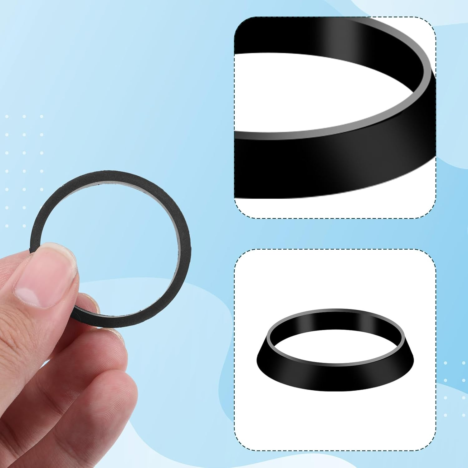 12Pcs Silicone Sealing Washer for Taper Gasket, Good Sealing Washer for Drain Hose for 1 1/2 Inch Drain Hose for Sealing Sink Drains